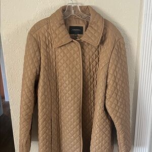 Neiman Marcus Quilted Leather Long Jacket